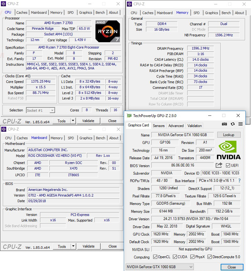 cpuid ASUS ROG CROSSHAIR VII HERO (WI FI) REVIEW