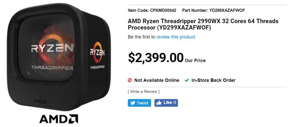 amd ryzen threadripper 2990wx yd299xazafwof 1000x430 AMD Ryzen Threadripper 2990X รุ่นใหม่ล่าสุด 32Cores 64Threads เปิดวางจำหน่ายที่แคนนาดาราคา 1850ดอลล่าสหรัฐฯหรือราวๆ 64XXXบาทไทย 