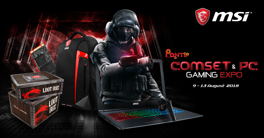 00thumbnail MSI Gaming Notebook จัดโปรโมชั่นเอาใจคู่แม่ลูกตอนรับ” วันแม่แห่งชาติ “ กับงาน Comset&PC Gaming Expo @Pantip Pratunam ตั้งแต่วันที่ 9  13 สิงหาคม 2561