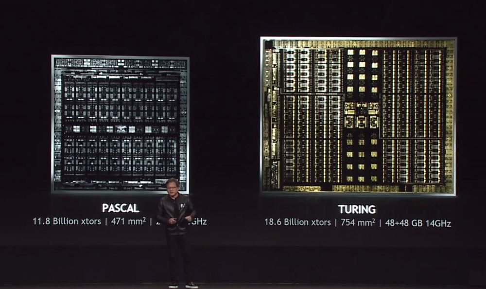 nvidia turing vs pascal 1 1000x594 NVIDIA เปิดตัวการ์ดจอรุ่นใหม่ล่าสุด Quadro RTX 5000, 6000, 8000 และ Turing ในงาน SIGGRAPH 2018 