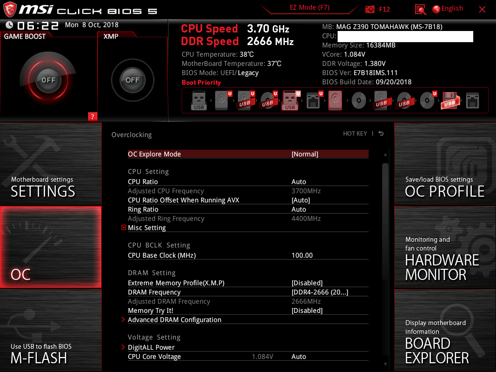 msi snapshot 01 MSI MAG Z390 TOMAHAWK & Intel Core i7 8700K REVIEW