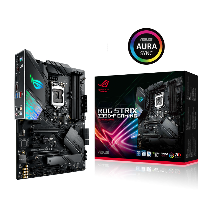 rog-strix-z390-f-gaming-with-box rog strix z390 f gaming with box 720x720 ASUS ประกาศเปิดตัวเมนบอร์ดซีรีส์ Intel Z390 รุ่นใหม่ล่าสุด 5รุ่นพร้อมรองรับซีพียู Intel Core 9th Generation เต็มรูปแบบ