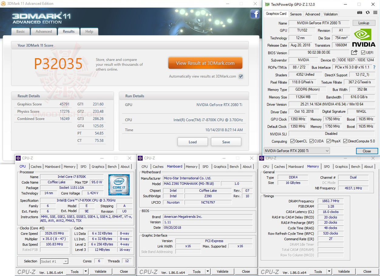 11 oc MSI MAG Z390 TOMAHAWK & Intel Core i7 8700K REVIEW