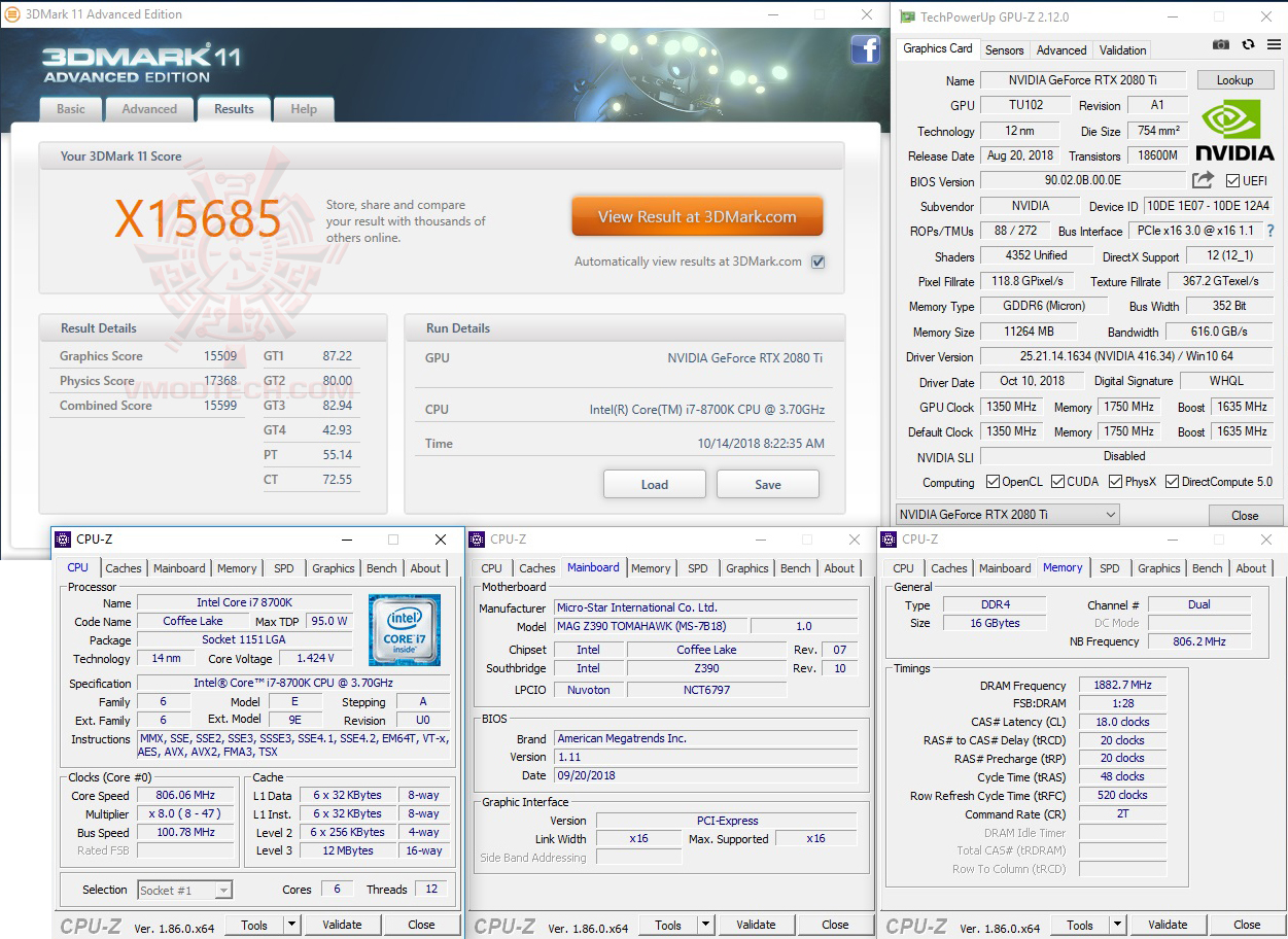 11x oc MSI MAG Z390 TOMAHAWK & Intel Core i7 8700K REVIEW