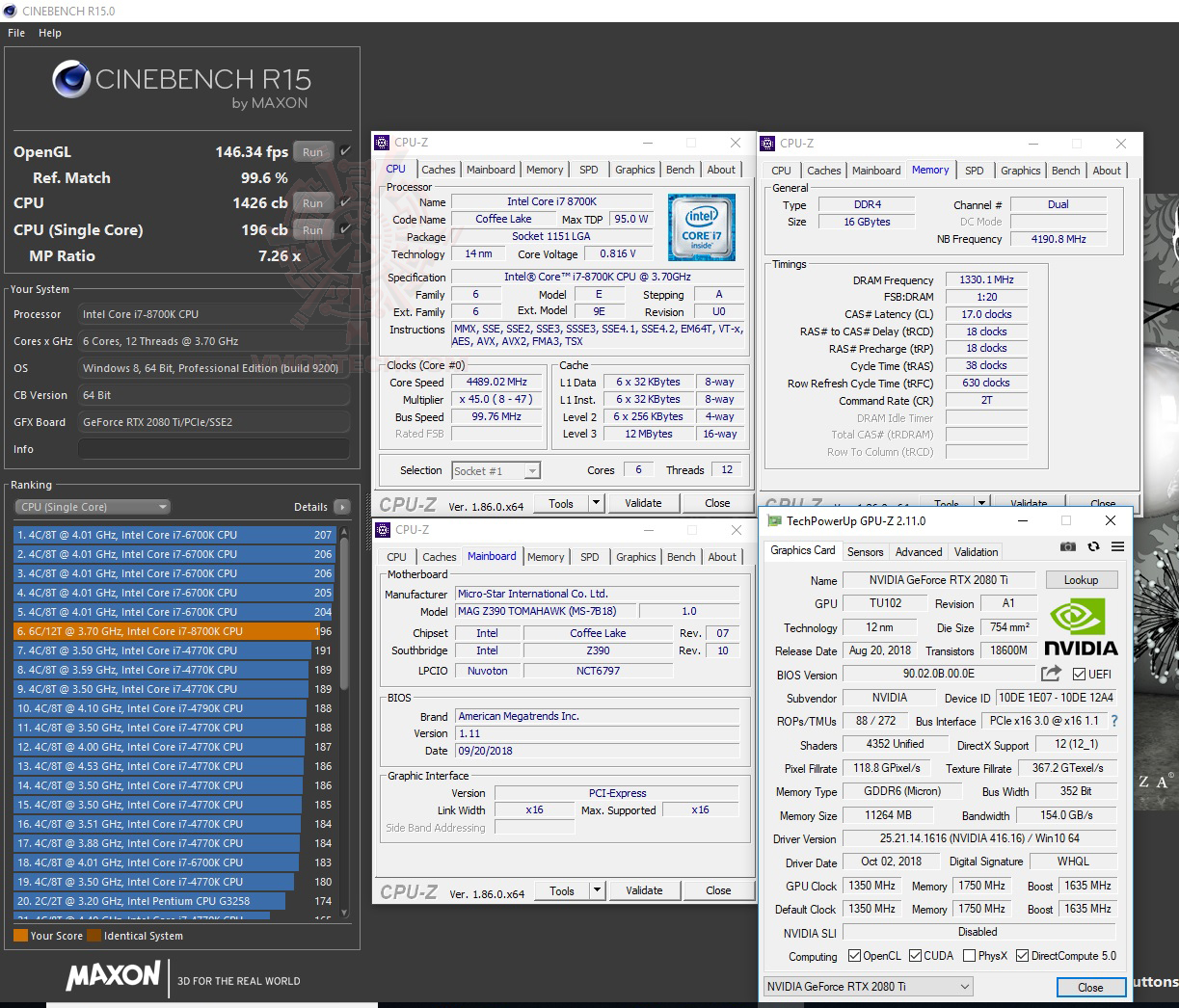 c15 MSI MAG Z390 TOMAHAWK & Intel Core i7 8700K REVIEW