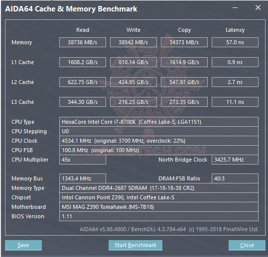 mem MSI MAG Z390 TOMAHAWK & Intel Core i7 8700K REVIEW