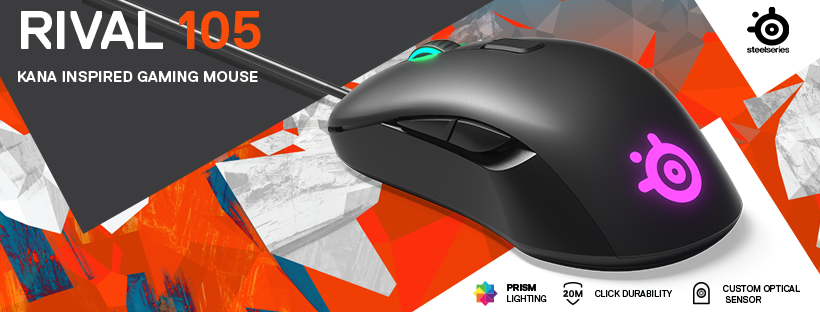 facebook cover rival 105 STEELSERIES RIVAL 105 การกลับมาอีกครั้งของเมาส์ที่ทุกคนรอคอย แรงบันดาลใจจากเมาส์ระดับตำนาน KANA