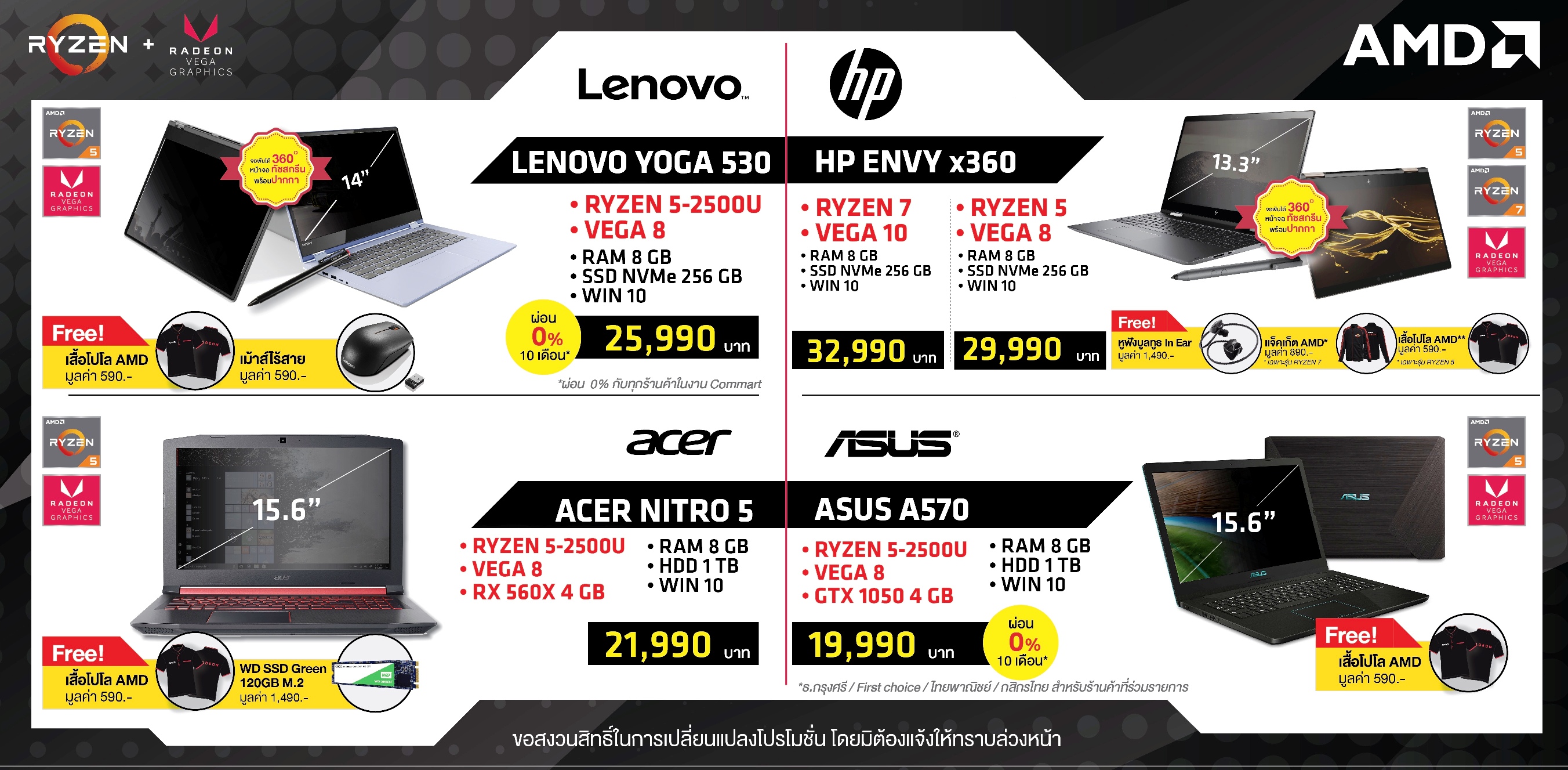  AMD ส่งโปรแรงปิดท้ายปี ลุ้นโชค 3 ชั้น ตั้งแต่วันที่ 1 4 พ.ย. 2561 ที่งานคอมมาร์ทเท่านั้น‼