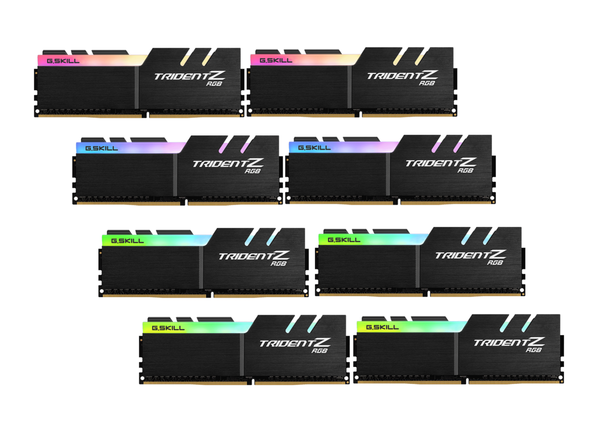 01 trident z rgb G.SKILL เปิดตัวแรม Trident Z RGB DDR4 4266 64GB (8x8GB) และ Trident Z RGB DDR4 4000 128GB (8x16GB) รุ่นใหม่ล่าสุดที่ใช้งานกับแพลตฟอร์มซีพียู Intel Core X series 
