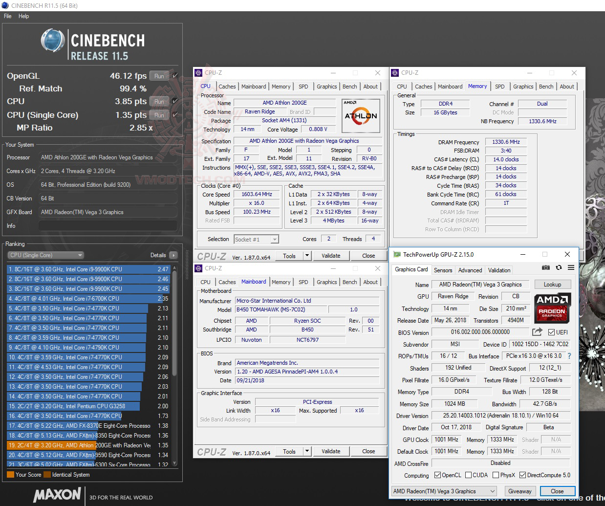 c11 AMD Athlon 200GE Processor with Radeon Vega 3 Graphics Review