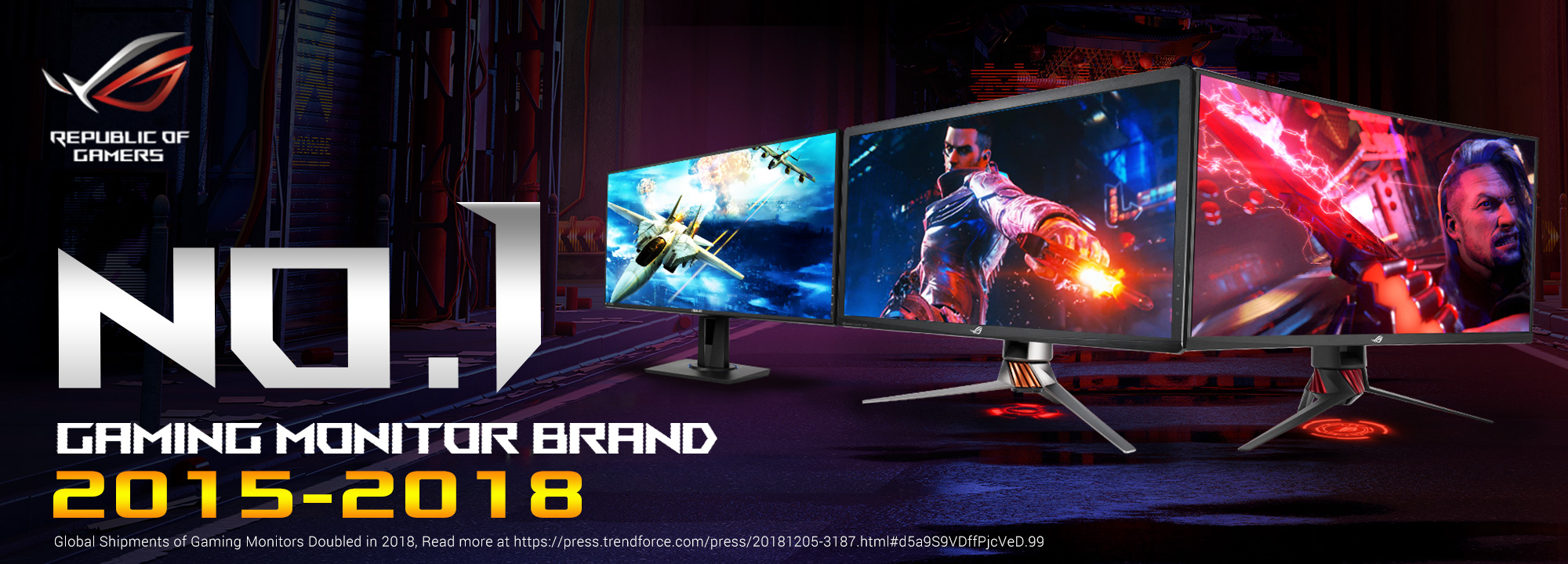 1 1 ASUS ROG ยังคงเป็นผู้นำตลาด Gaming Monitor ทั่วโลกในปี 2018 และเป็นปีที่ 4 ติดต่อกัน