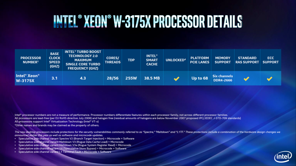 intel 9th gen skylake x core cpu 3 1030x579 Intel เปิดตัวซีพียู Xeon W 3175X รุ่นใหม่ล่าสุดกับจำนวนคอร์ 28 core 56 threads ราคาประมาณ 4000ดอลล่าสหรัฐฯ 