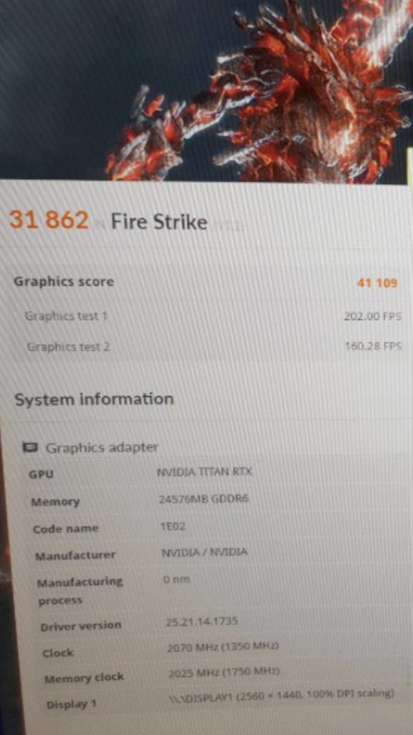 nvidia titan rtx death oc wc 5 579x1030 หลุดผลทดสอบ NVIDIA TITAN RTX ในโปรแกรม 3DMark Fire Strike คะแนนสุดโหดแรงแซงทุกการ์ดจอในปัจจุบัน !!!