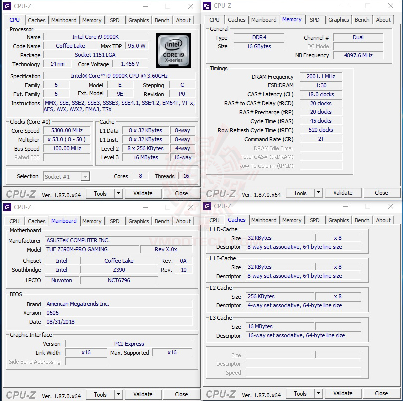 cpuid oc ASUS TUF Z390M PRO GAMING REVIEW