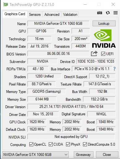 gpuz ASUS TUF Z390M PRO GAMING REVIEW