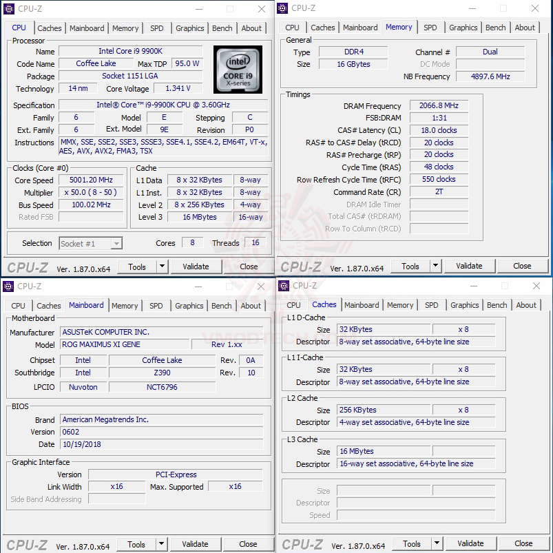 cpuid ASUS ROG MAXIMUS XI GENE REVIEW