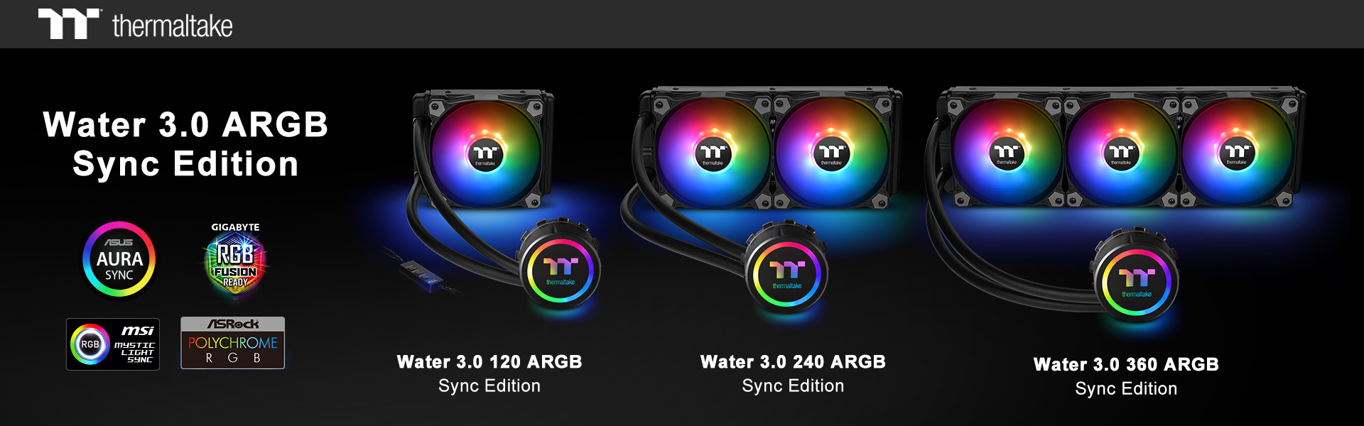 thermaltake new all in one liquid cooling solution the water 3 0 argb sync edition series at ces 2019 1 Thermaltake เปิดตัวชุดน้ำสำเร็จ All In One Liquid Cooling รุ่นใหม่ล่าสุด Thermaltake Water 3.0 ARGB Sync Edition Series ในงาน CES2019 