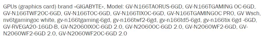 gigabyte gtx 1660 ti หลุดรายชื่อรุ่นการ์ดจอ Nvidia GeForce GTX 1660 Ti สองแบรนด์ MSI และ GIGABYTE รวม 15รุ่นเลยทีเดียว 