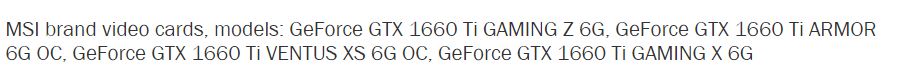 msi gtx 1660 ti หลุดรายชื่อรุ่นการ์ดจอ Nvidia GeForce GTX 1660 Ti สองแบรนด์ MSI และ GIGABYTE รวม 15รุ่นเลยทีเดียว 