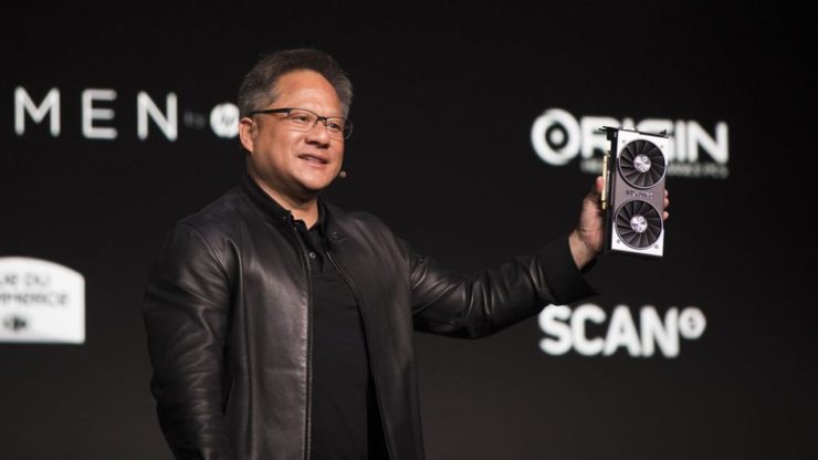 nvidia jensen huang ces2019 740x416 Nvidia ตั้งเป้ารายได้ลดลง 500ล้านดอลล่าสหรัฐฯในไตรมาสที่4 เนื่องจากการ์ดจอรุ่นใหม่ยังขายได้ไม่ดีเท่าที่ควร