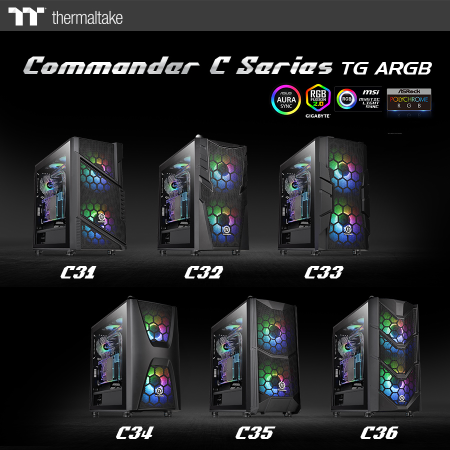 thermaltake-new-commander-c-series_-1 thermaltake new commander c series 1 Thermaltake เปิดตัวเคสรุ่นใหม่ล่าสุด Commander C Series TG ARGB มากถึง 6รุ่น พร้อมกระจกนิรภัย Tempered Glass และพัดลม Dual 200mm ARGB Fans แบบจัดเต็ม