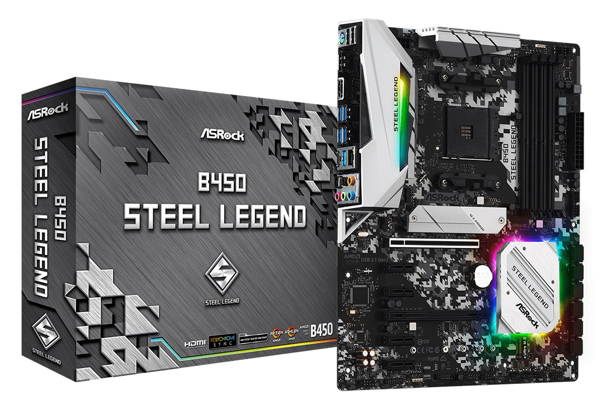 asrock-b450-steel-legend-mb1 asrock b450 steel legend mb1 ASRock B450 Steel Legend เมนบอร์ดปรับแต่งได้ ไลฟ์สไตล์คอเกมและนัก OC