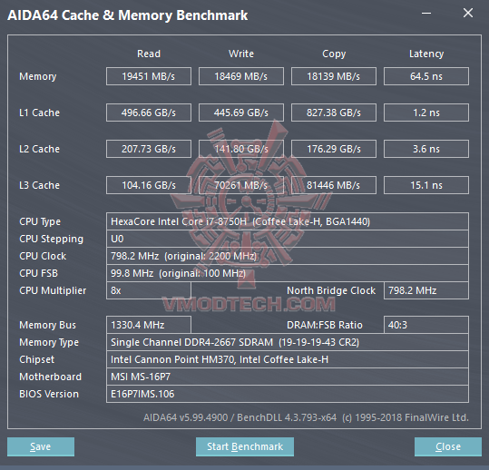 aidacache aidacache MSI GL63 8SE with Nvidia RTX 2060 Review