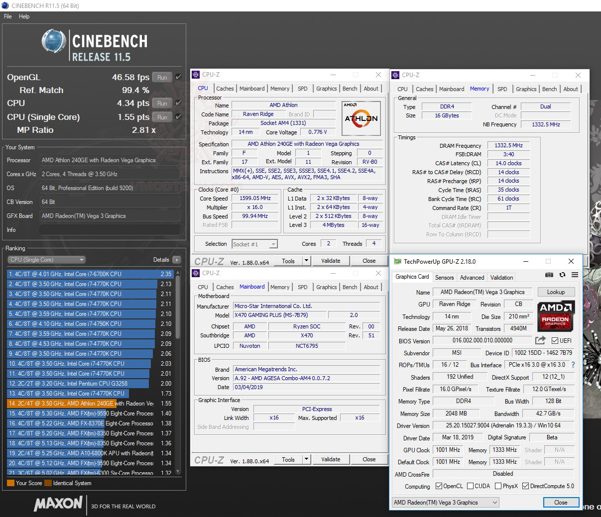 c11 AMD Athlon 240GE Processor with Radeon Vega 3 Graphics Review 