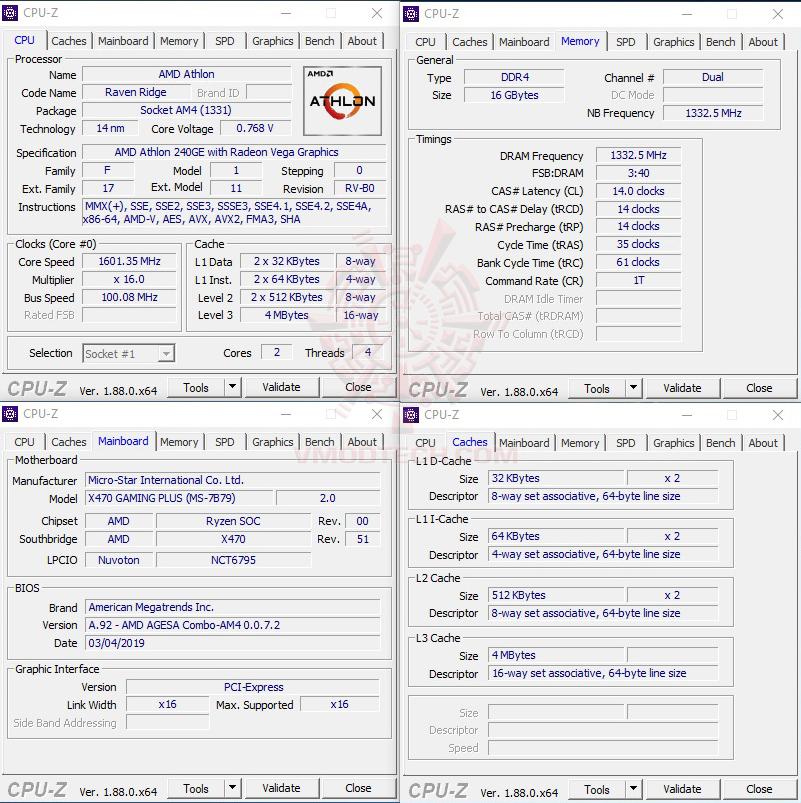 cpuid AMD Athlon 240GE Processor with Radeon Vega 3 Graphics Review 
