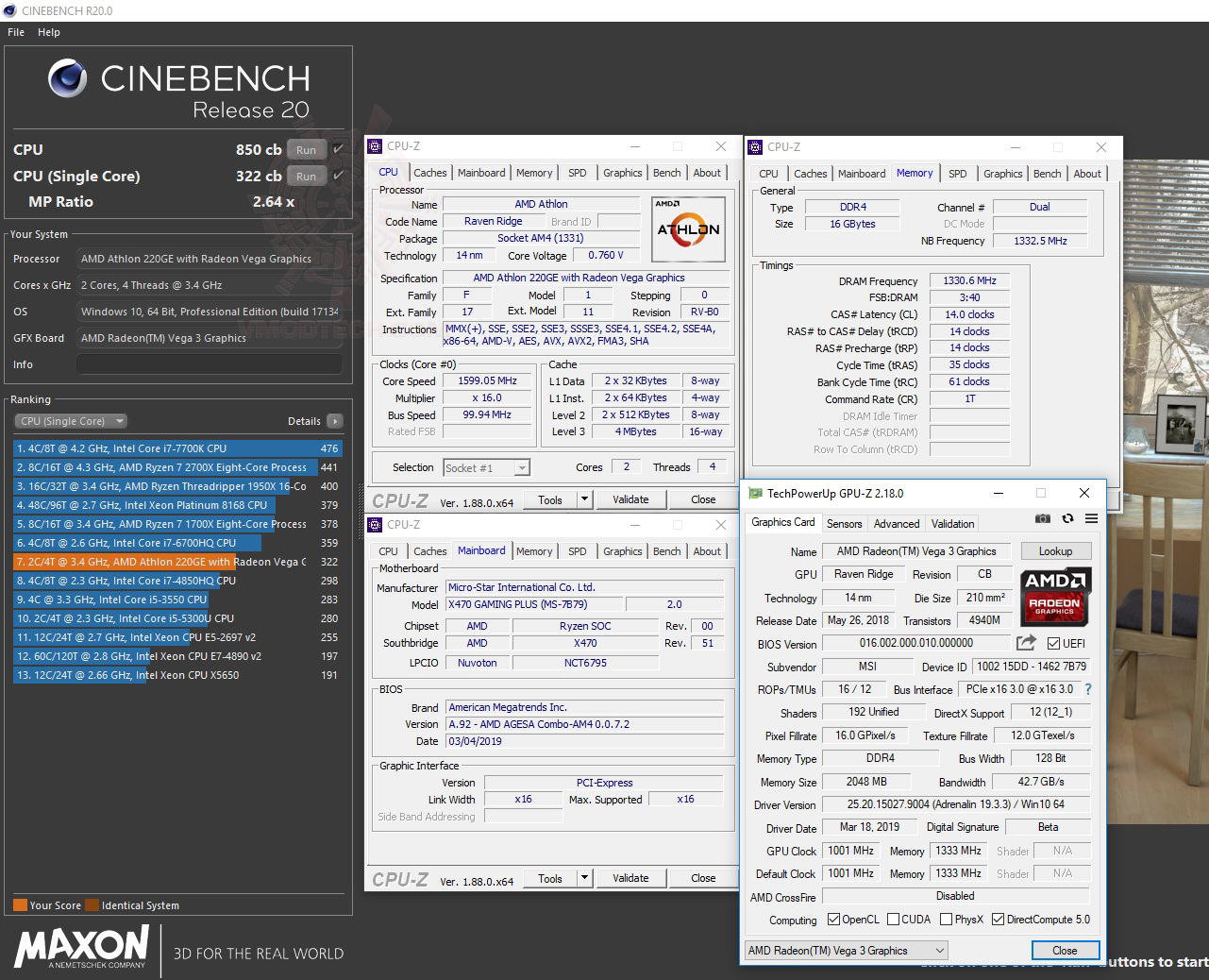 c20 AMD Athlon 220GE Processor with Radeon Vega 3 Graphics Review 