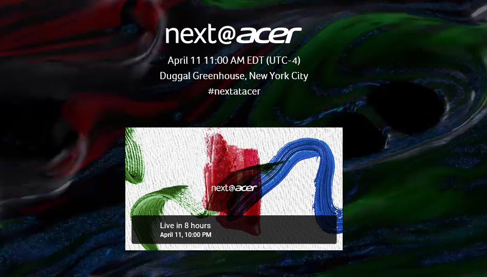 2019 04 11 13 11 15 ร่วมรับชมงานเปิดตัวครั้งยิ่งใหญ่ของ Acer ในงาน #NextAtAcer ที่ Newyork พร้อมกัน ในวันนี้ เวลา 22.00 น.   