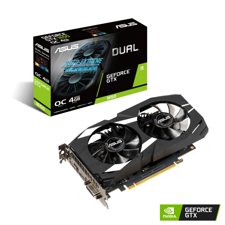 dual-gtx1650-o4g_boxvga dual gtx1650 o4g boxvga 720x720 ASUS เปิดตัวกราฟิกการ์ด Geforce GTX1650 ในซีรีส์ ROG Strix, Dual และ Phoenix