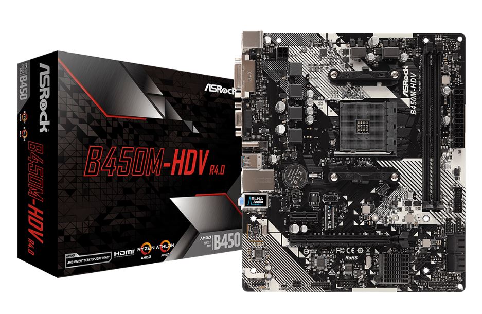 asrock b450m hdv r4 view ASRock B450M HDV R4.0 เมนบอร์ดรุ่นเล็ก ปรับแต่งได้ เพื่อคอเกมงบจำกัด