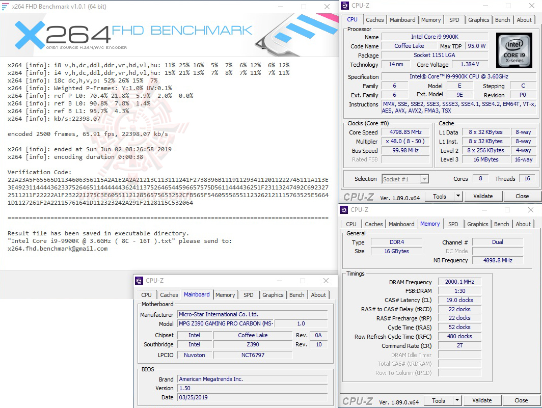 x264 1 MSI MPG Z390 GAMING PRO CARBON REVIEW