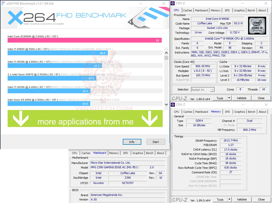 x264 MSI MPG Z390 GAMING EDGE AC REVIEW