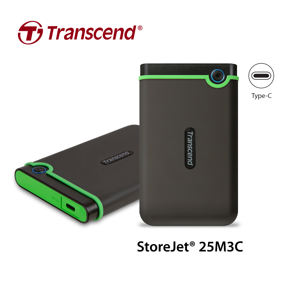 transcend sj25m3c 1 ทรานส์เซนด์ เปิดตัว ฮาร์ดดิสก์แบบพกพาสำหรับงานสมบุกสมบัน รุ่นใหม่ความจุ 2 TB พร้อมอินเทอร์เฟซแบบ USB Type C
