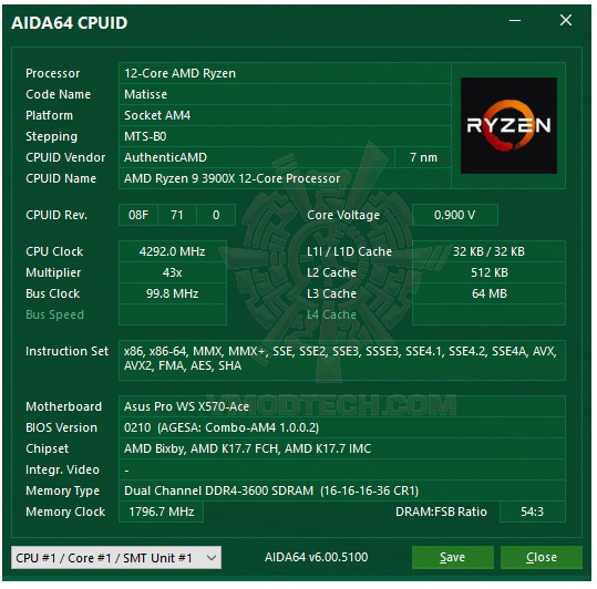 aida641 ASUS Pro WS X570 ACE REVIEW