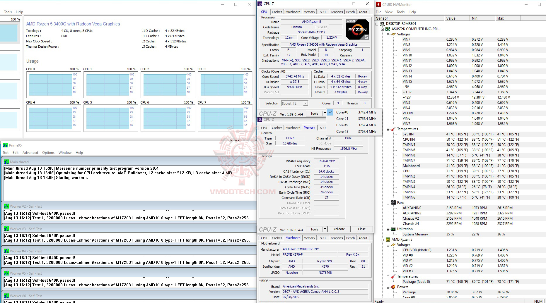 temp AMD RYZEN 5 3400G PROCESSOR REVIEW 