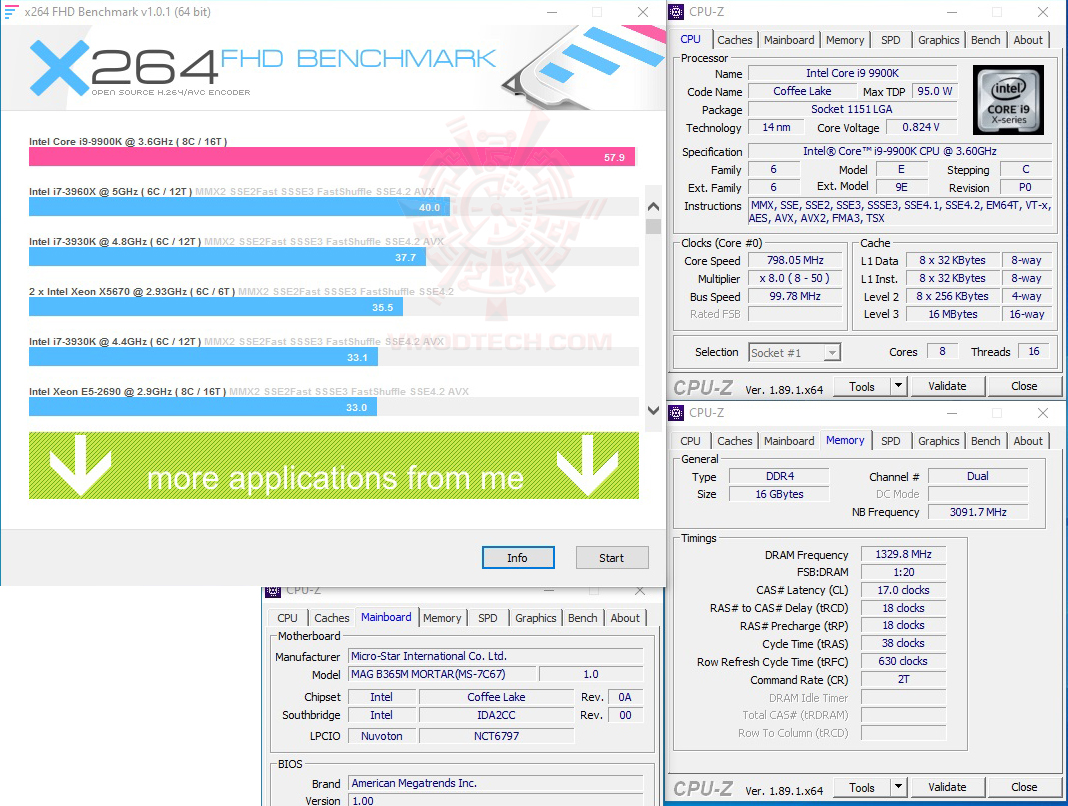 x264 MSI MAG B365M MORTAR REVIEW