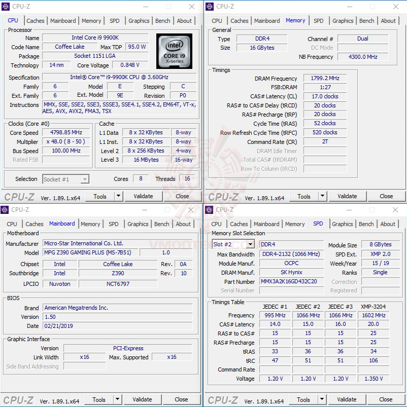 cpuid oc OCPC X3TREME AURA RGB DDR4 3200Mhz CL20 25 25 34 16GB 8*2 REVIEW