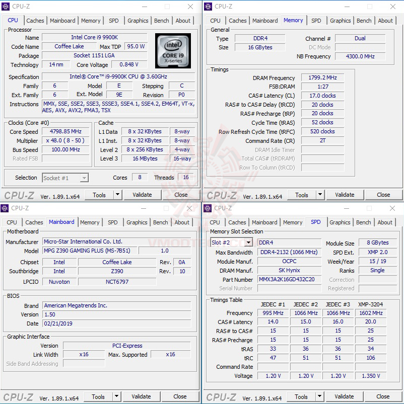 cpuid oc OCPC X3TREME AURA RGB DDR4 3200Mhz CL20 25 25 34 16GB 8*2 REVIEW