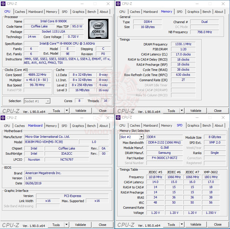 cpuid MSI B365M PRO VDH REVIEW
