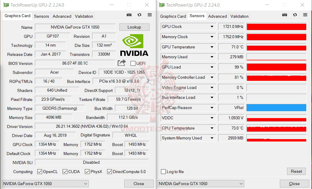 gpuz Acer Nitro5 AN515 52 53TU Review 