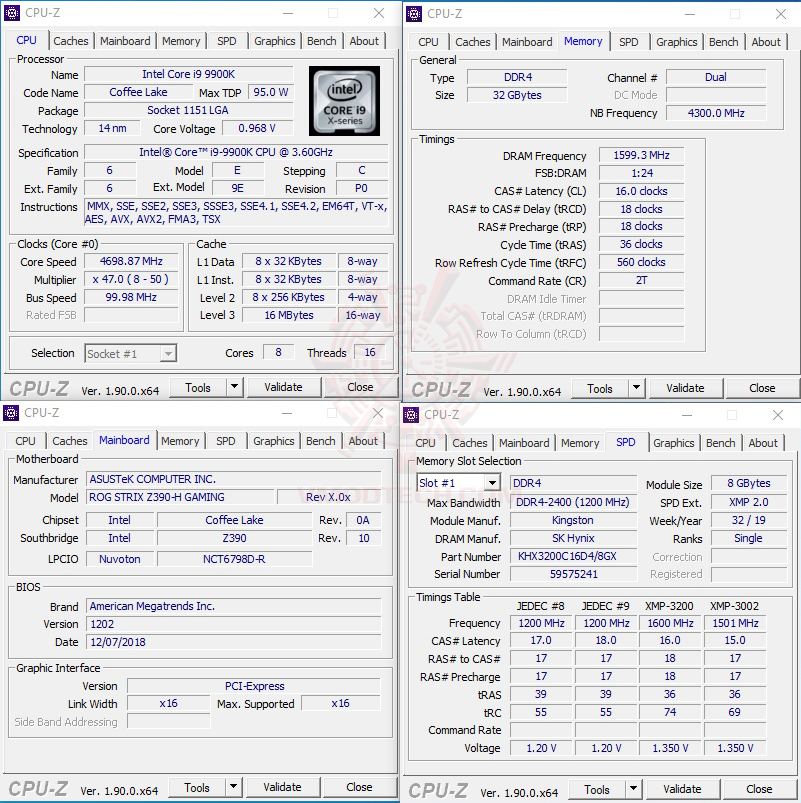 cpuid 4 HyperX FURY DDR4 RGB 3200MHz 16 18 18 1.35V 8GBX4 32GB REVIEW