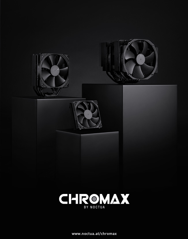 Noctua เปิดตัวฮีตซิงค์ระบายความร้อนซีพียู Chromax.black CPU coolers รุ่นใหม่ล่าสุด 3รุ่น 