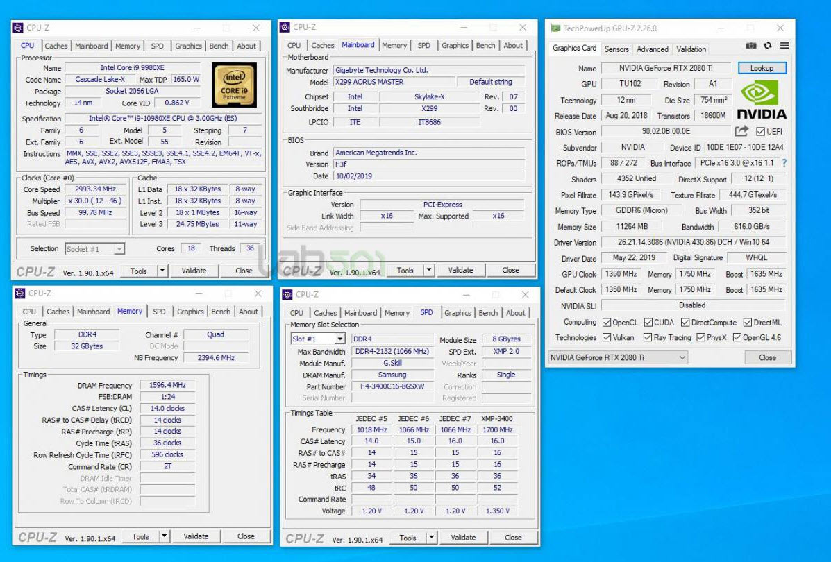2019 10 25 20 05 58 หลุดผลทดสอบ Intel Core i9 10980XE โค๊ดเนม Cascade Lake X อย่างไม่เป็นทางการ 