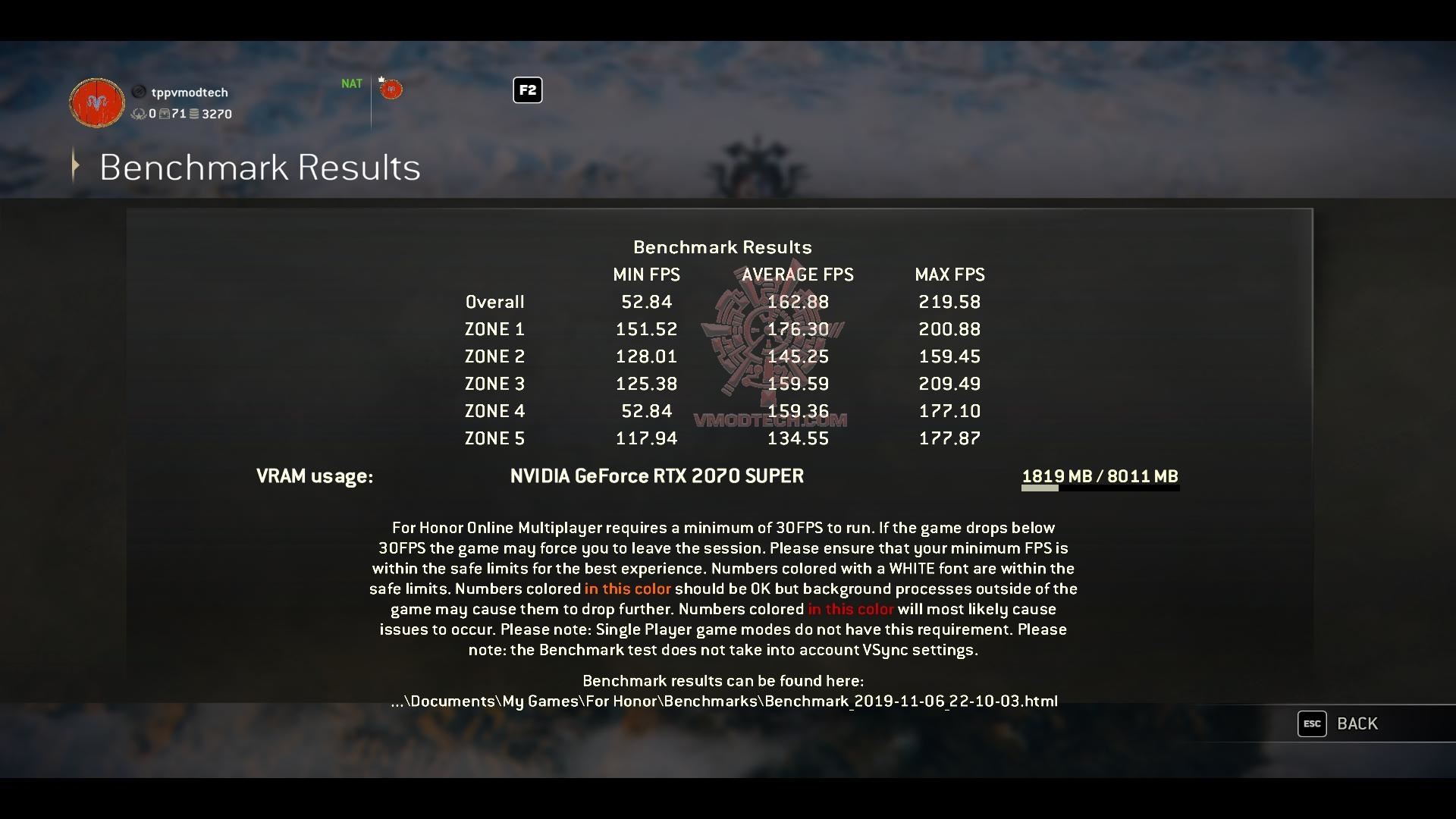 forhonor 2019 11 06 22 10 18 16 ASUS GeForce RTX 2070 SUPER DUAL EVO OC Edition Review