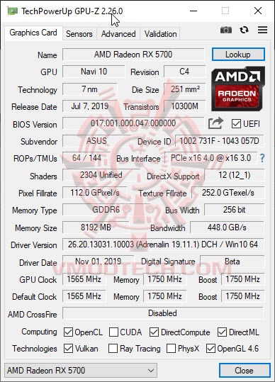 gpu1 ASUS Radeon RX 5700 TUF Gaming OC Edition Review