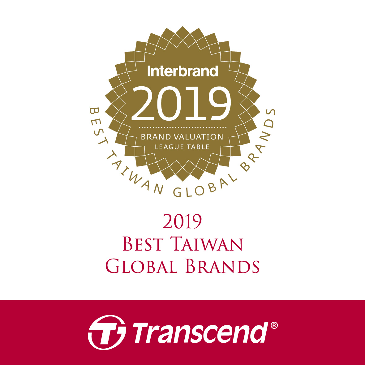 transcend 2019 best taiwan global brand ทรานส์เซนด์ ขึ้นทำเนียบ Taiwan Global Brand เป็นปีที่ 13 ติดต่อกัน ตอกย้ำการเป็นแบรนด์และผลิตภัณฑ์ระดับโลก