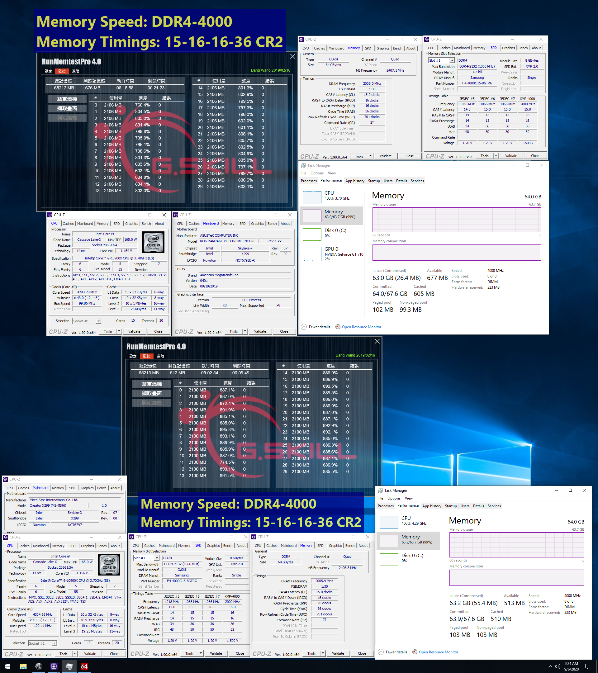 intel 4000 c15 16 36 64gb asus msi G.SKILL เปิดตัวแรมประสิทธิภาพสูง TridentZ Neo และ TridentZ Royal สำหรับ HEDT ที่ใช้งานทั้งแพลตฟอร์ม Intel X299 และ AMD TRX40 รุ่นใหม่ล่าสุดพร้อมวางจำหน่ายแล้ว